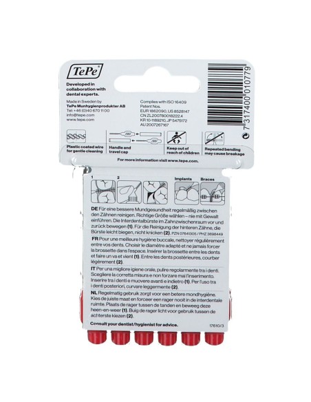 TEPE SCOVOLINO ROSSO 0,5MM 6 PEZZI