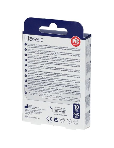 CEROTTO PIC CLASSIC 25X72 MM 10 ANTIBATTERICO 10 PEZZI