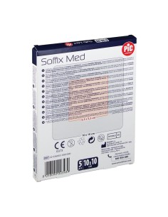 CEROTTO PIC SOFFIX MED IN TNT CON TAMPONE CENTRALE ASSORBENTE STERILE MONOUSO 10X10 CM ANTIBATTERICO 5 PEZZI 2