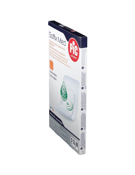 CEROTTO PIC SOFFIX MED IN TNT CON TAMPONE CENTRALE ASSORBENTE STERILE MONOUSO 10X12 CM ANTIBATTERICO 5 PEZZI