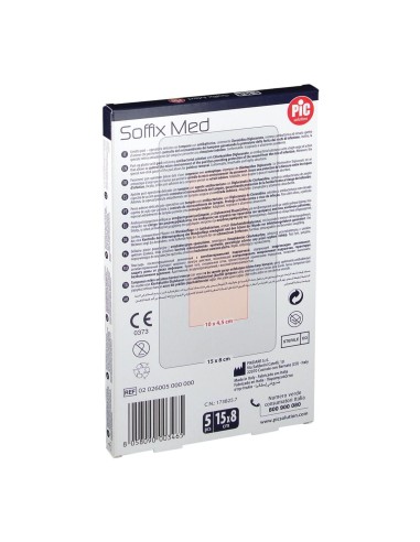 CEROTTO PIC SOFFIX MED IN TNT CON TAMPONE CENTRALE ASSORBENTE STERILE MONOUSO 15X8 CM ANTIBATTERICO 5 PEZZI