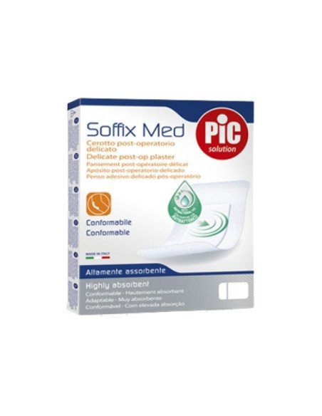 CEROTTO PIC SOFFIX MED IN TNT CON TAMPONE CENTRALE ASSORBENTE STERILE MONOUSO STERILE 25X10 CM ANTIBATTERICO 3 PEZZI