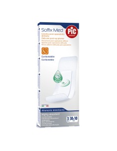 CEROTTO PIC SOFFIX MED IN TNT CON TAMPONE CENTRALE ASSORBENTE STERILE MONOUSO 30X10 CM STERILI ANTIBATTERICO 3 PEZZI