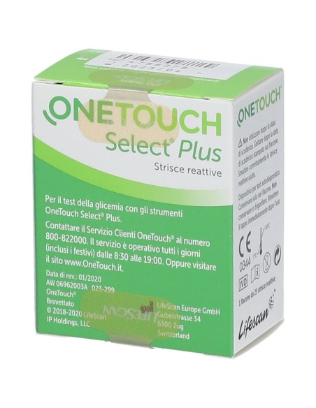 STRISCE MISURAZIONE GLICEMIA ONETOUCH SELECT PLUS 25 STRISCE
