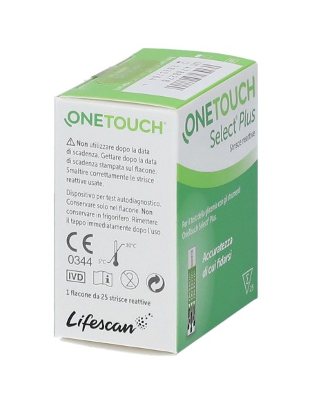 STRISCE MISURAZIONE GLICEMIA ONETOUCH SELECT PLUS 25 STRISCE