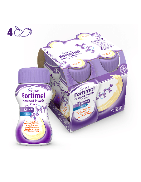 NUTRICIA FORTIMEL COMPACT PROTEIN GUSTO PESCA E MANGO 4 BOTTIGLIE DA 125 ML