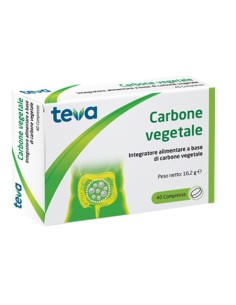 CARBONE VEGETALE TEVA 40 COMPRESSE 16,2 G