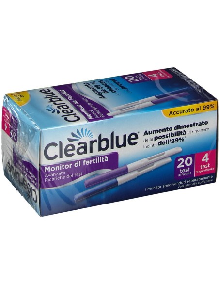 MONITOR DI FERTILITA' CLEARBLUE ADVANCED IN STICK 20 PEZZI + 4 TEST DI GRAVIDANZA