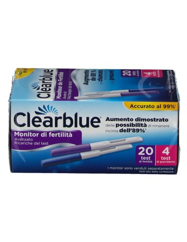 MONITOR DI FERTILITA' CLEARBLUE ADVANCED IN STICK 20 PEZZI + 4 TEST DI GRAVIDANZA