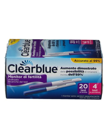 MONITOR DI FERTILITA' CLEARBLUE ADVANCED IN STICK 20 PEZZI + 4 TEST DI GRAVIDANZA