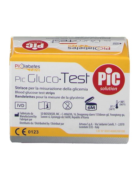 STRISCE MISURAZIONE GLICEMIA PIC GLUCOTEST 50 PEZZI