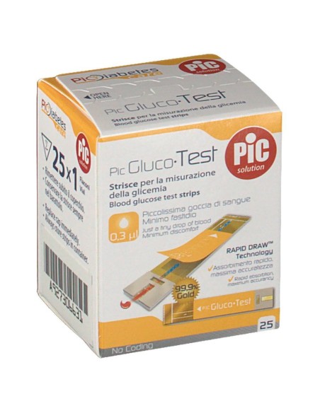 STRISCE MISURAZIONE GLICEMIA PIC GLUCOTEST 25 PEZZI