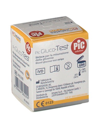STRISCE MISURAZIONE GLICEMIA PIC GLUCOTEST 25 PEZZI