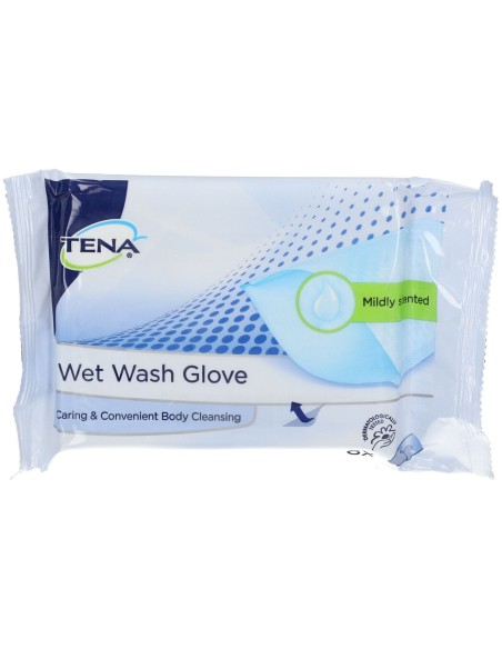 TENA WET WASH GLOVE GUANTO DETERGENTE UMIDIFICATO 8 PEZZI