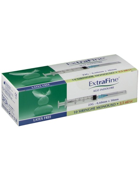 SIRINGA IPODERMICA EXTRAFINE 2,5 CC G23 0,60X30 10 PEZZI