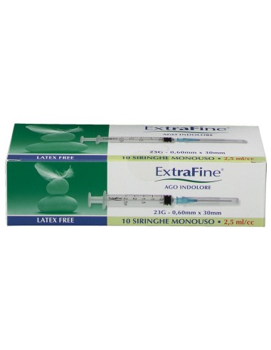 SIRINGA IPODERMICA EXTRAFINE 2,5 CC G23 0,60X30 10 PEZZI