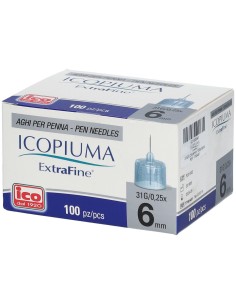 AGO PER PENNA DA INSULINA EXTRAFINE GAUGE 31 6 MM 100 PEZZI