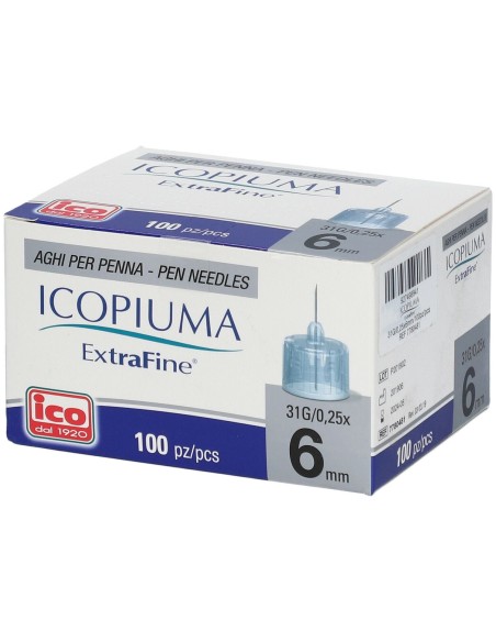 AGO PER PENNA DA INSULINA EXTRAFINE GAUGE 31 6 MM 100 PEZZI