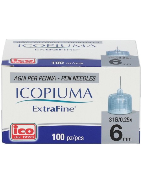 AGO PER PENNA DA INSULINA EXTRAFINE GAUGE 31 6 MM 100 PEZZI