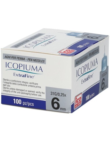 AGO PER PENNA DA INSULINA EXTRAFINE GAUGE 31 6 MM 100 PEZZI