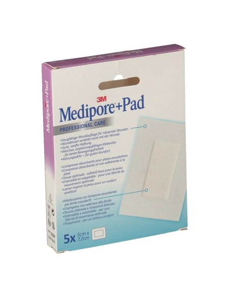 MEDICAZIONE MEDIPORE+PAD 5X7,2CM 5PEZZI