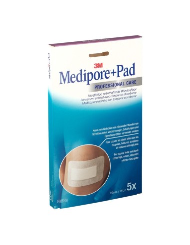 MEDICAZIONE MEDIPORE+PAD 10X15CM 5PEZZI