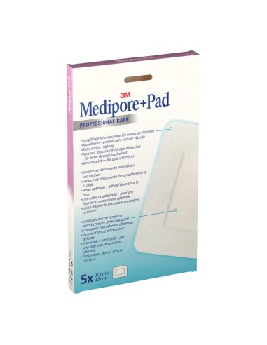 MEDICAZIONE MEDIPORE+PAD 10X15CM 5PEZZI