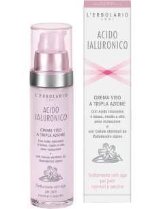 ACIDO IALURONICO CREMA VISO A TRIPLA AZIONE TRATTAMENTO ANTIAGE PELLI NORMALI E SECCHE 50 ML