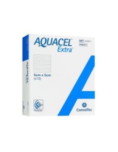 MEDICAZIONE IN TECNOLOGIA HYDROFIBER IN CARBOSSIMETILCELLULOSA SODICA E CELLULOSA RIGENERATA AQUACEL EXTRA 5X5 CM 10 PEZZI