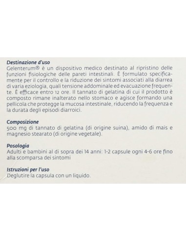 GELENTERUM 15CPS ADULTI 500MG TANNATO DI GELATINA