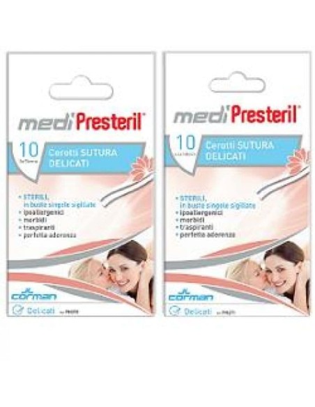 CEROTTO PER SUTURA MEDIPRESTERIL DELICATI TESSUTO NON TESSUTO 6,4X108MM 10 PEZZI