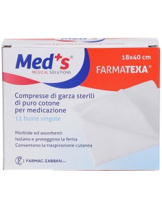 GARZA COMPRESSA MEDS FARMATEXA 12/8 18X40CM 12 PEZZI 2