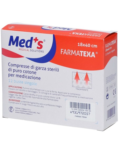 GARZA COMPRESSA MEDS FARMATEXA 12/8 18X40CM 12 PEZZI