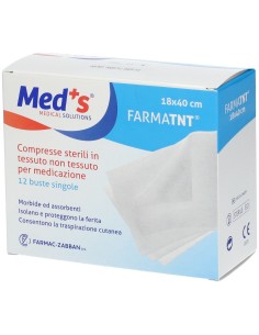 GARZA COMPRESSA MEDS TESSUTO NON TESSUTO 18X40CM 12 PEZZI