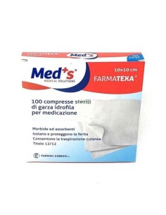 GARZA COMPRESSA MEDS FARMATEXA IDROFILA 12/12 10X10CM 100 PEZZI