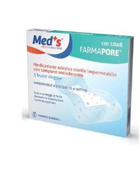 MEDICAZIONE MEDS PORE ADESIVA IMPERMEABILE 10X8CM 5 PEZZI