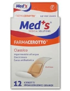 CEROTTO MEDS STRIP POLIURETANO IPOALLERGENICO CLASSICO GRANDE 12 PEZZI