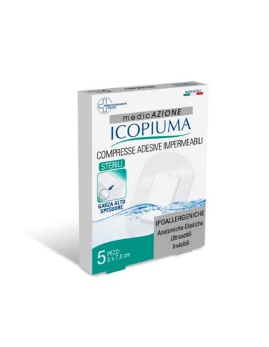 ICOPIUMA GARZA COMPRESSA MEDICATA POSTOPERATORIA 5X7,5 CM 5 PEZZI