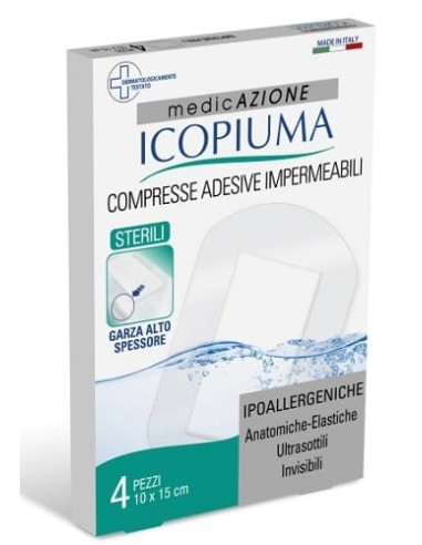 ICOPIUMA GARZA COMPRESSA MEDICATA POSTOPERATORIA 10X15 CM 4 PEZZI