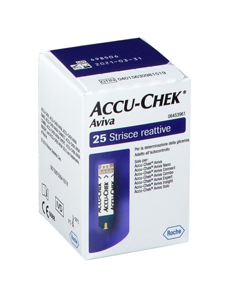 STRISCE MISURAZIONE GLICEMIA ACCU-CHEK AVIVA BRK RETAIL 25 PEZZI