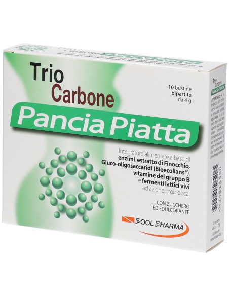 TRIOCARBONE PANCIA PIATTA 10 BUSTINE BIPARTITE 4 G