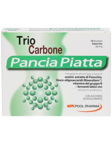 TRIOCARBONE PANCIA PIATTA 10 BUSTINE BIPARTITE 4 G