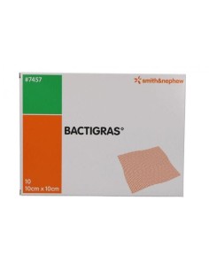 GARZA MEDICATA BACTIGRAS CON CLOREXIDINA ACETATO 0,5% 10X10CM 10 PEZZI