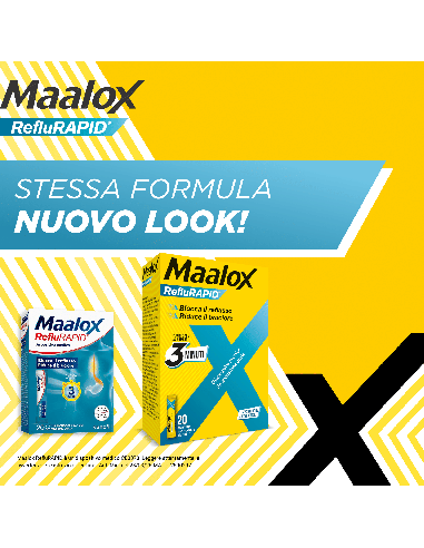 Maalox Reflurapid blocca il reflusso, neutralizza il bruciore da iperacidità, 20 bustine