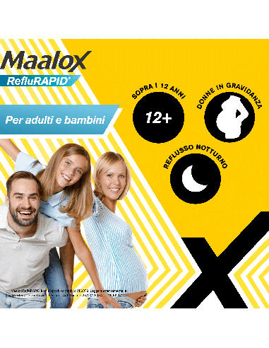 Maalox Reflurapid blocca il reflusso, neutralizza il bruciore da iperacidità, 20 bustine