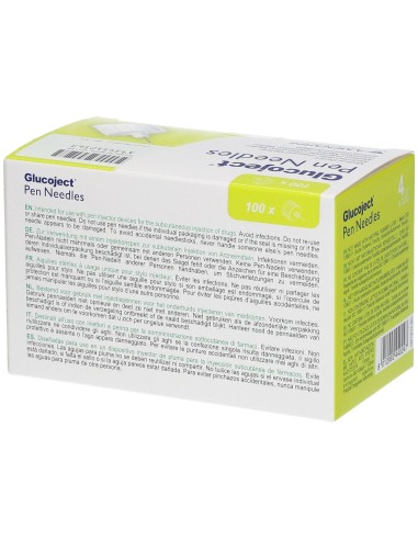 AGO PER PENNA DA INSULINA GLUCOJECT LUNGHEZZA 4 MM GAUGE 32 100 PEZZI