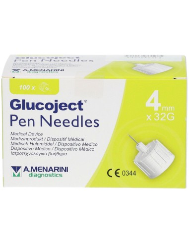 AGO PER PENNA DA INSULINA GLUCOJECT LUNGHEZZA 4 MM GAUGE 32 100 PEZZI