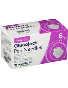 AGO PER PENNA DA INSULINA GLUCOJECT LUNGHEZZA 6 MM GAUGE 31 100 PEZZI