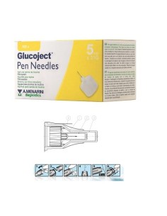 AGO PER PENNA DA INSULINA GLUCOJECT LUNGHEZZA 5 MM GAUGE 31 100 PEZZI