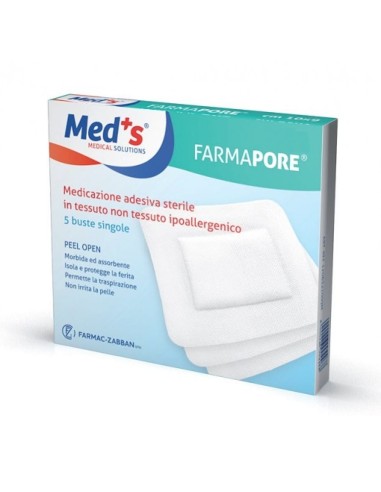 MEDICAZIONE MEDS FARMAPORE ADESIVA STERILE CM15X15 ASTUCCIO 5 PEZZI